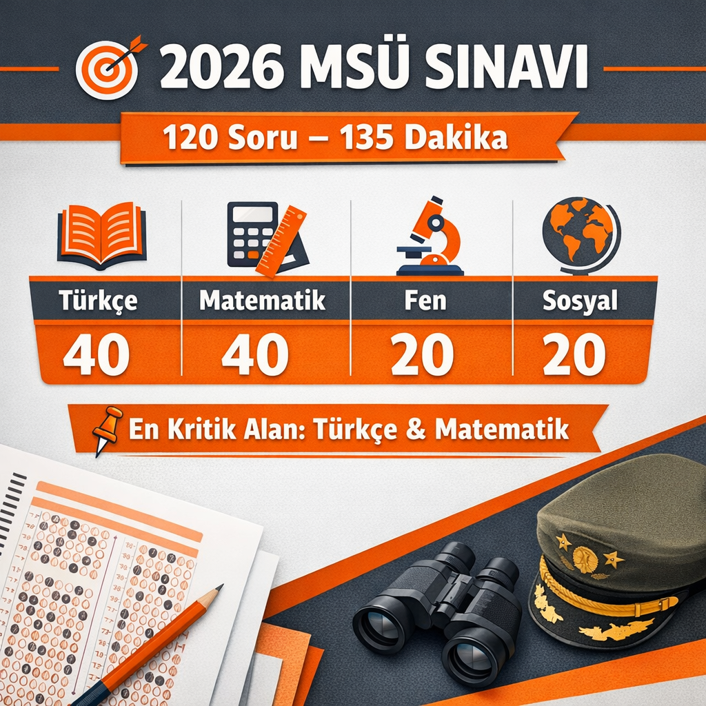 2026 MSÜ Konuları ve Soru Dağılımı (Güncel ve Detaylı Rehber)